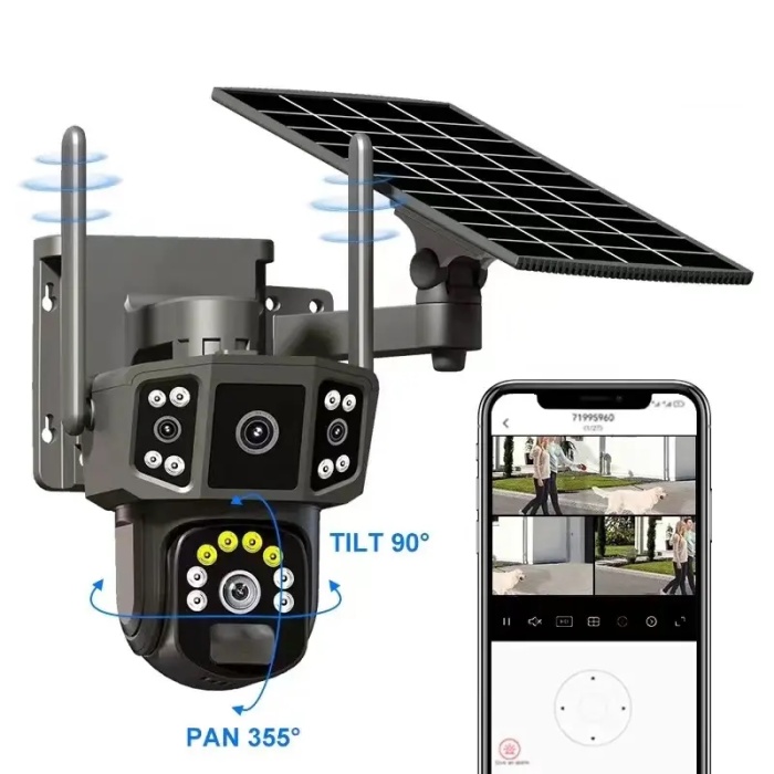 O-Kam Pro RX36S 4G Solar Panel Dual Lens 6MP Gece Görüş Sesli Akıllı Kamera Türkçe Uygulama ve Uzaktan İzleme