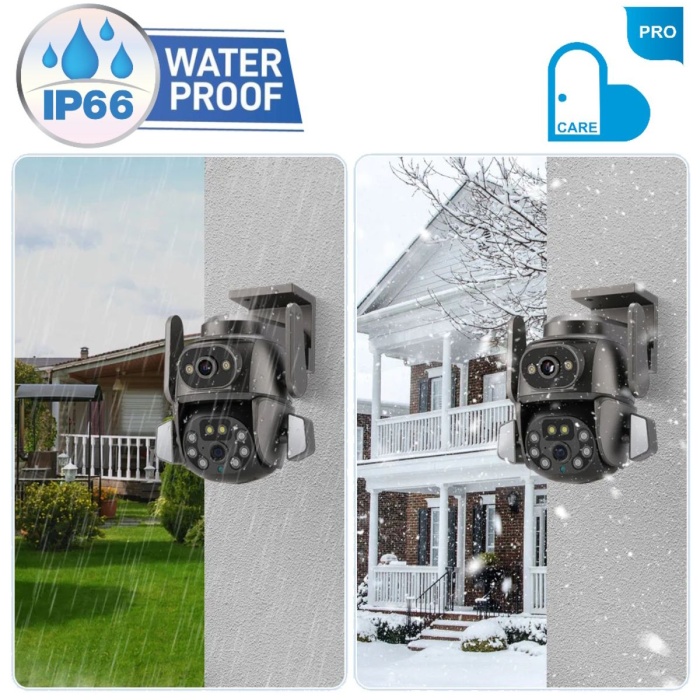MPIA HİNA DUAL LENS 360° HAREKETLİ WİFİ WATERPROOF AKILLI IP GÜVENLİK KAMERASI (CARECAMPRO) UYGULAMA