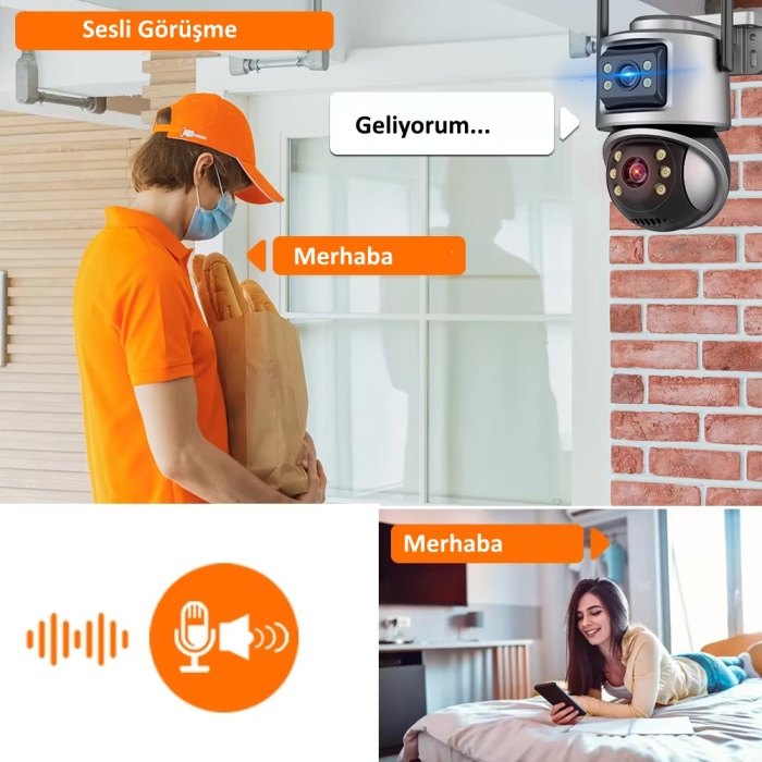 ICSEE VİVA232 6MP DUAL LENS 360° GÖRÜŞ HAREKETLİ  WATERPROOF GECE GÖRÜŞ SESLİ GÖRÜŞME AKILLI KAMERA