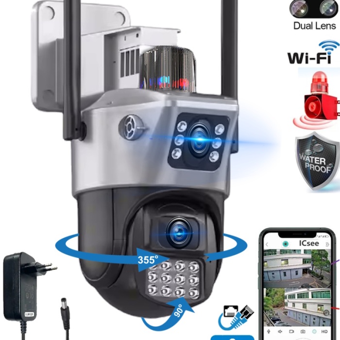 Ventus ICSee ViVa223 6MP Dual Lens 360° Görüş Hareketli  Waterproof Gece Görüş Sesli Görüşme Akıllı Kamera Çakarlı