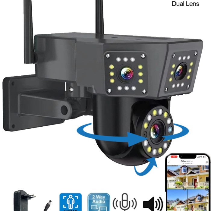 O-Kam 3016 Wifi 6MP Çift Lens Gece Görüş Uzaktan İzleme Sesli Görüşme Akıllı Kamera