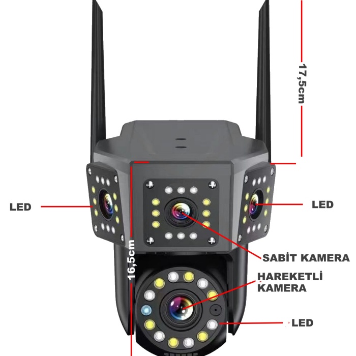 O-Kam 3016 Wifi 6MP Çift Lens Gece Görüş Uzaktan İzleme Sesli Görüşme Akıllı Kamera