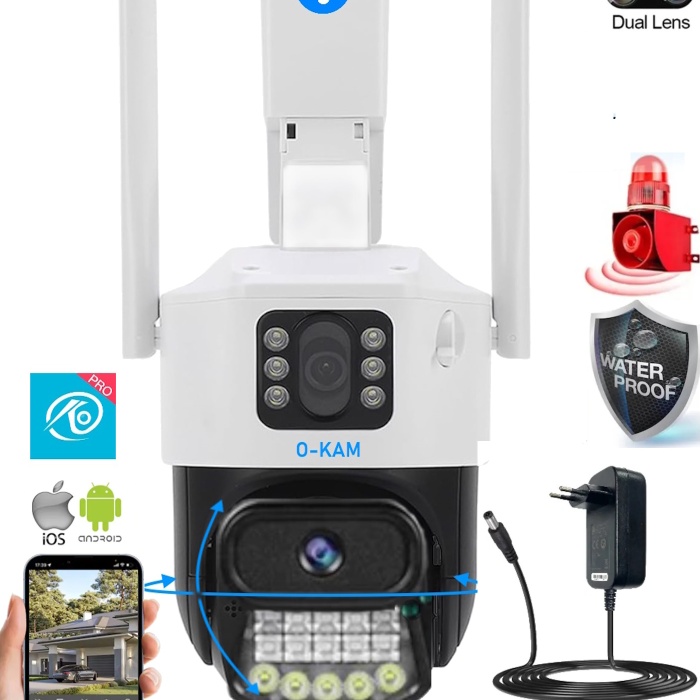 O-Kam 6015 WİFİ 6MP DUAL LENS ( SABİT + HAREKETLİ ) GECE GÖRÜŞ KİŞİ TAKİBİ SESLİ TÜRKÇE AKILLI KAMERA