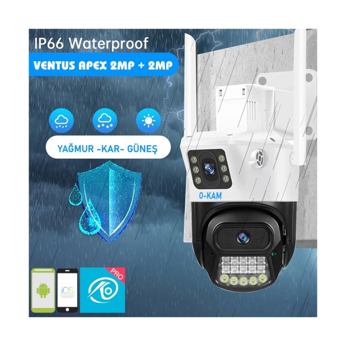 O-Kam 6015 WİFİ 6MP DUAL LENS ( SABİT + HAREKETLİ ) GECE GÖRÜŞ KİŞİ TAKİBİ SESLİ TÜRKÇE AKILLI KAMERA