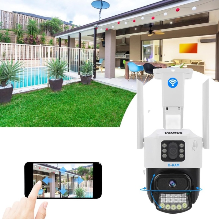 O-Kam 6015 WİFİ 6MP DUAL LENS ( SABİT + HAREKETLİ ) GECE GÖRÜŞ KİŞİ TAKİBİ SESLİ TÜRKÇE AKILLI KAMERA
