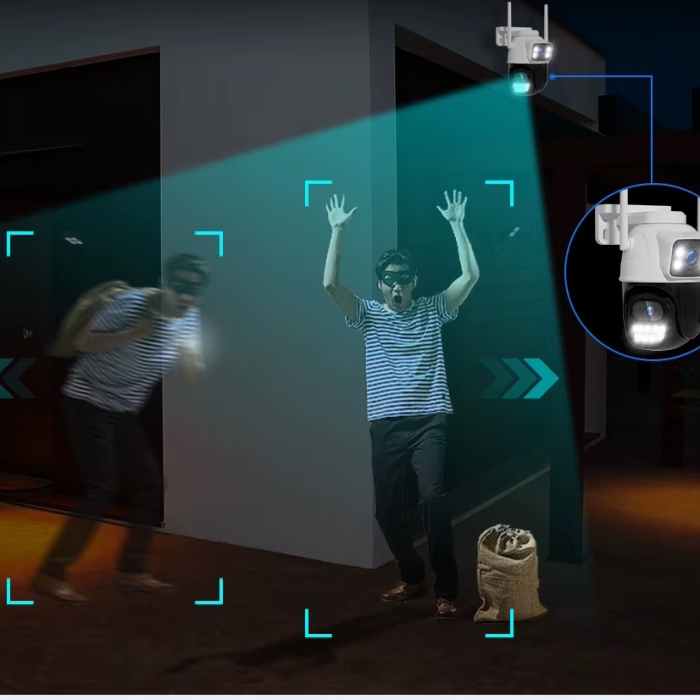 O-Kam 3011 Dual Lens Wifi Akıllı Kamera , Yapay Zeka, Gece Görüş, Karşılıklı Konuşma
