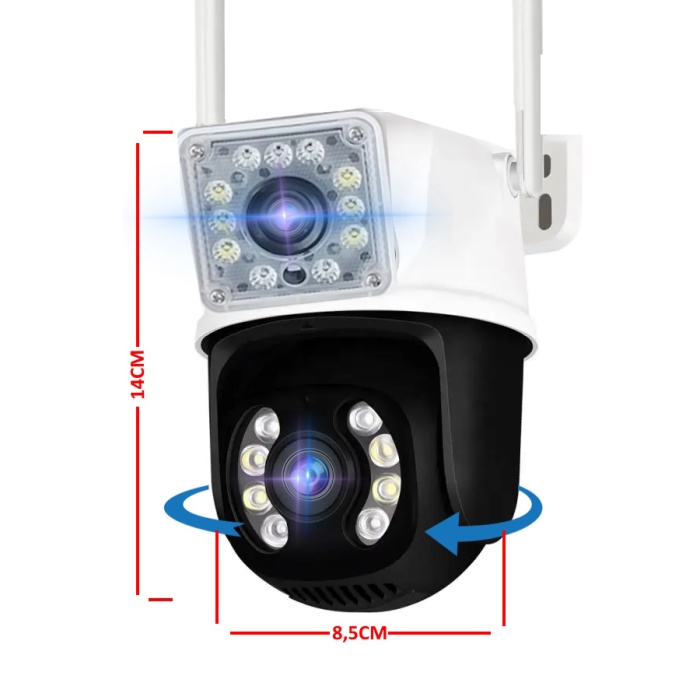 O-Kam 3011 Dual Lens Wifi Akıllı Kamera , Yapay Zeka, Gece Görüş, Karşılıklı Konuşma