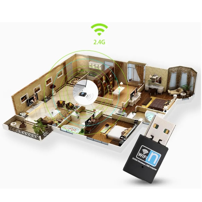 Usb Wifi Adaptörü Kablosuz Wifi İnternet Alıcı Ağ Kartı Masaüstü Bilgisayar Pc 300 Mbps 802.11n