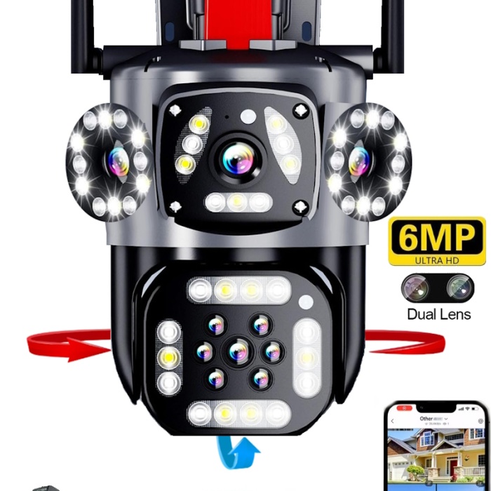 O-Kam 3412 Dual Lens WiFi Kamera Uzaktan İzleme Gece Görüş Sesli Görüşme