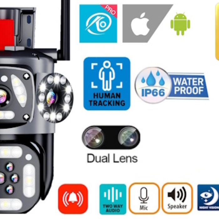 O-Kam 3412 Dual Lens WiFi Kamera Uzaktan İzleme Gece Görüş Sesli Görüşme