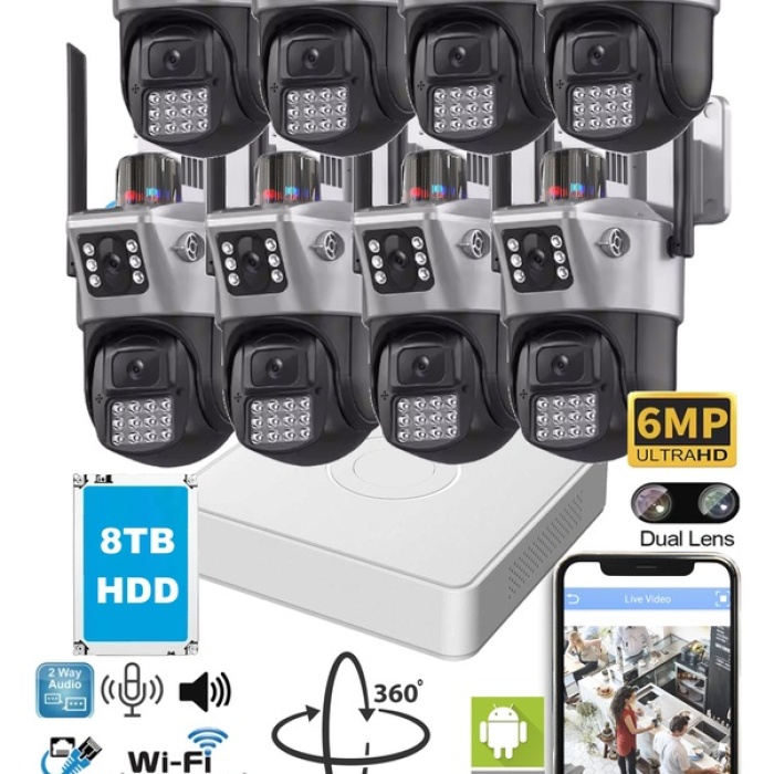 8 Kameralı 8TB HDD li Güvenlik Kamera Sistemi Hareketli Kablosuz akıllı Xmeye