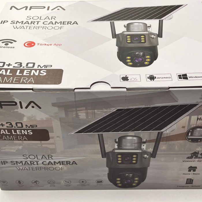 MPIA Mika 6MP Dual Lens  Wifi Güneş Enerjili Hareketli Akıllı Kamera Gece Görüş V380Pro