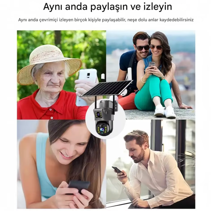 MPIA Mika 6MP Dual Lens  Wifi Güneş Enerjili Hareketli Akıllı Kamera Gece Görüş V380Pro