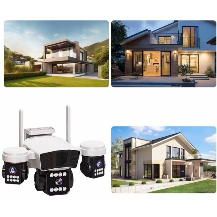 O-Kam 3036Pro, 9MP, WiFi, 3 Lens, Akıllı Kamera, Yapay Zeka, İnsan Algılama, Su Geçirmez, Uzaktan İzleme, Gece Görüş