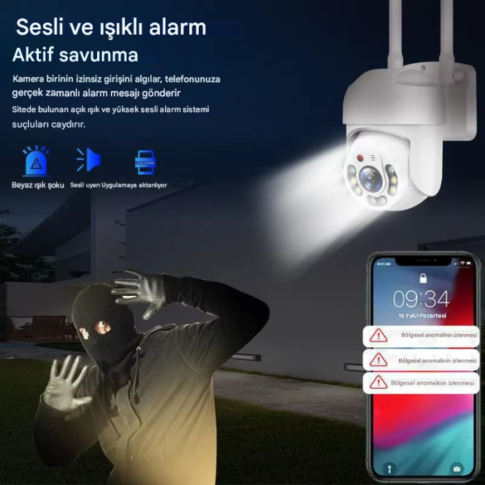 O-Kam One3011 3MP Hareketli Wifi Akıllı Kamera , Yapay Zeka, Gece Görüş, Karşılıklı Konuşma Okam Pro APP