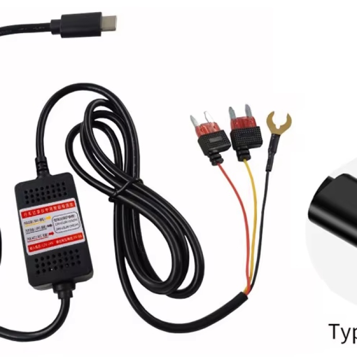 Araç İçi Kamera Adaptörü 12-24V/5V  Type-C 3A Park Modu Adaptör