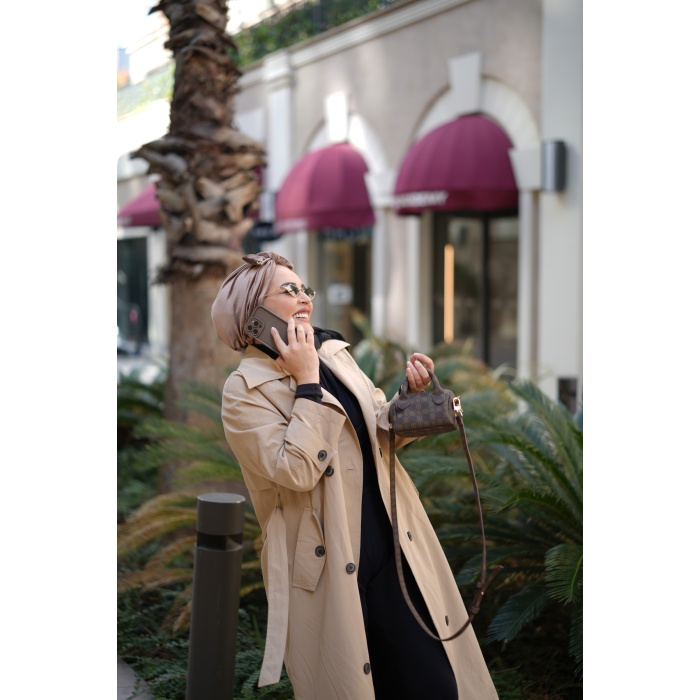 Acı Kahve Drapeli Pratik Hazır Bone