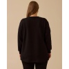 YENİ SEÇİL KADIN büyük beden dokulu düğme detaylı sweatshirt 10002522314009
