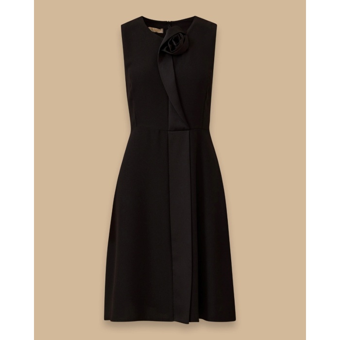 YENİ SEÇİL KADIN gül detaylı kolsuz diz üstü şık elbise 30002511318023