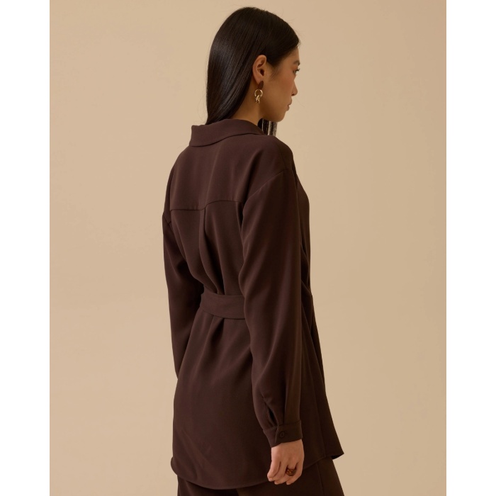 YENİ SEÇİL KADIN boncuk detaylı bağlamalı kruvaze TUNİK 10002521211007