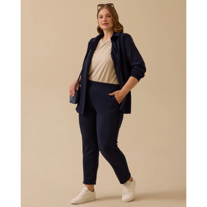 YENİ SEÇİL KADIN büyük beden çift kumaşlı fermuarlı ceket 10002521114011