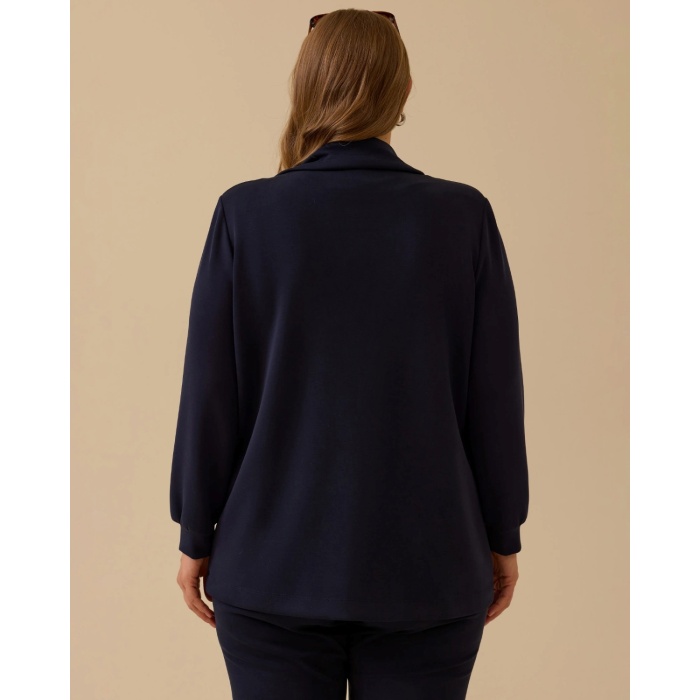 YENİ SEÇİL KADIN büyük beden çift kumaşlı fermuarlı ceket 10002521114011