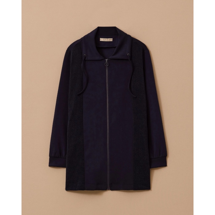 YENİ SEÇİL KADIN büyük beden çift kumaşlı fermuarlı ceket 10002521114011