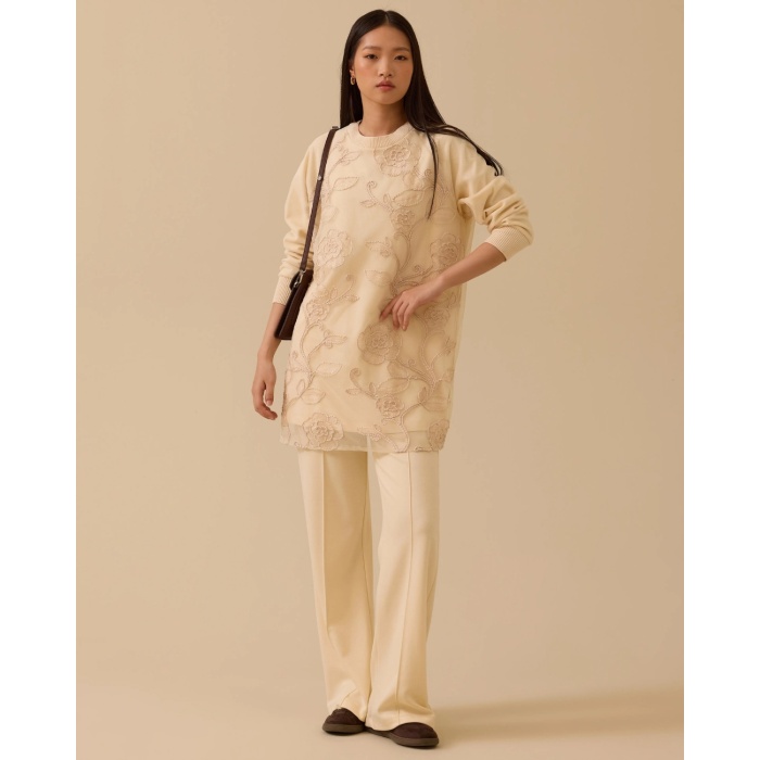 YENİ SEÇİL KADIN bağcıklı bol paça pantolon 10002421011017