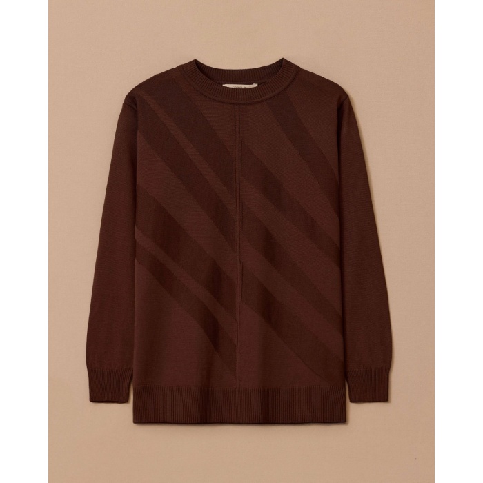 YENİ SEÇİL KADIN büyük beden desenli triko bluz 10002521714006