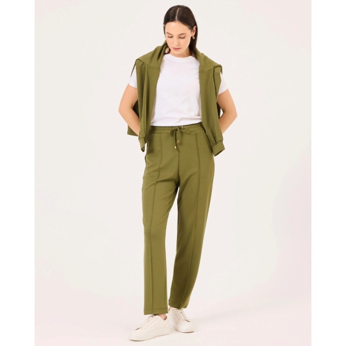 YENİ SEÇİL KADIN elastik bel cepli bilek boy pantolon 10002421011036