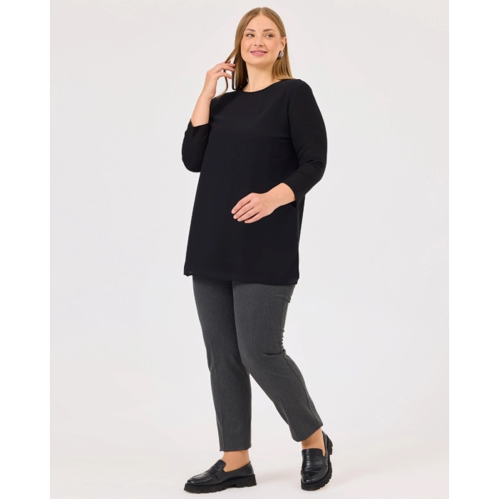 YENİ SEÇİL KADIN büyük beden yuvarlak yaka astarlı tunik 10002421214003
