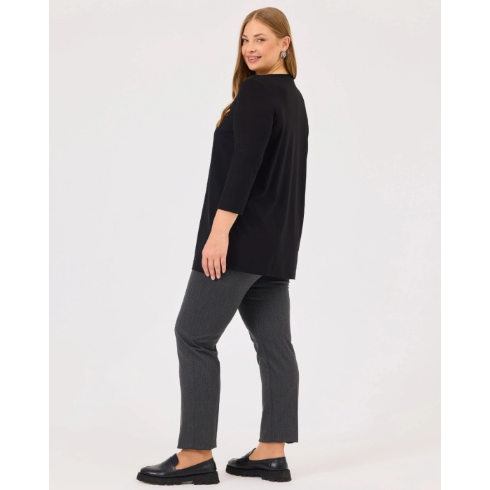 YENİ SEÇİL KADIN büyük beden yuvarlak yaka astarlı tunik 10002421214003