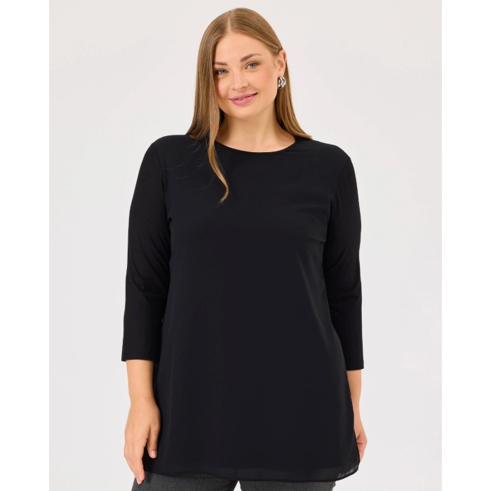 YENİ SEÇİL KADIN büyük beden yuvarlak yaka astarlı tunik 10002421214003