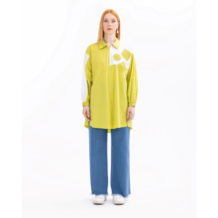 YENİ SEÇİL KADIN FERMUARLI DÜŞÜK KOL TUNİK 11242104201019