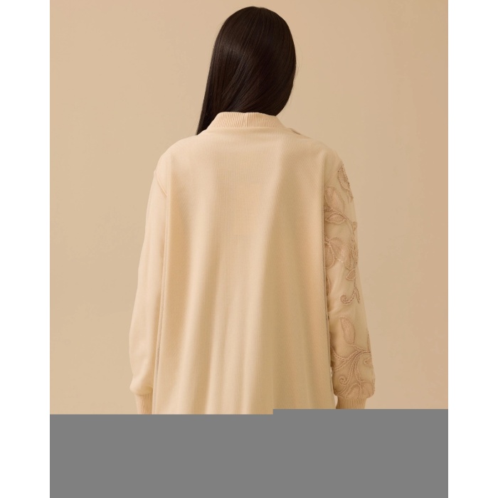 YENİ SEÇİL KADIN v yaka nakışlı düğmeli hırka 10002421111014