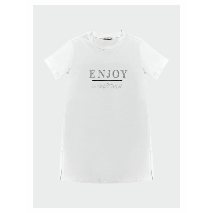 YENİ MOODBASİC KADIN YAZILI TAŞLI BASKILI T-SHİRT MB27.164