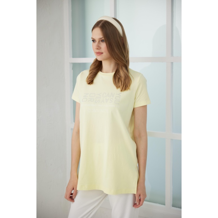 YENİ MOODBASİC KADIN TAŞ BASKILI T-SHİRT MB27.180