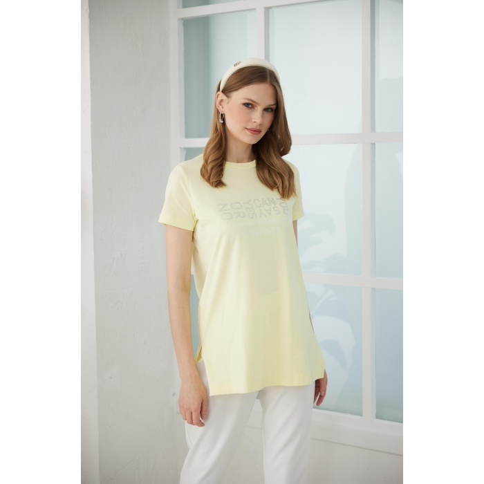 YENİ MOODBASİC KADIN TAŞ BASKILI T-SHİRT MB27.180