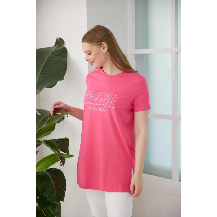 YENİ MOODBASİC KADIN TAŞ BASKILI T-SHİRT MB27.180