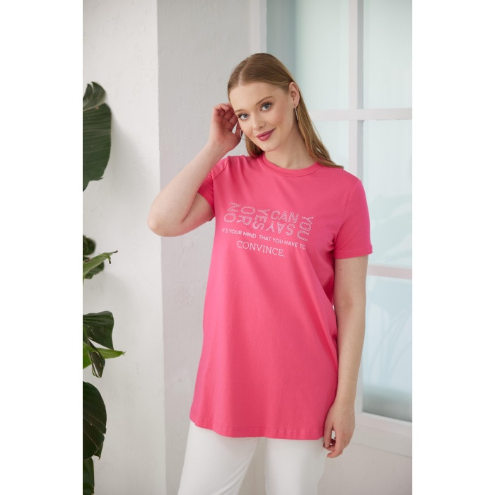 YENİ MOODBASİC KADIN TAŞ BASKILI T-SHİRT MB27.180