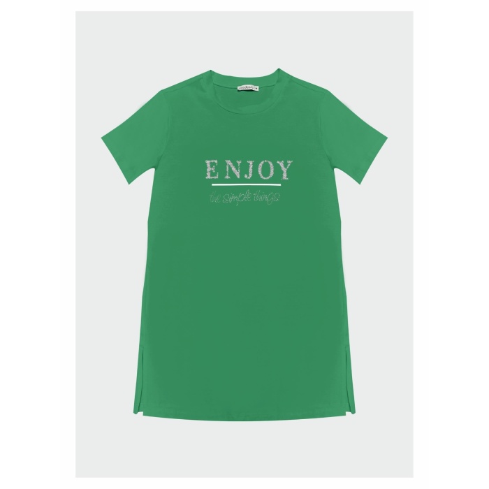 YENİ MOODBASİC KADIN YAZILI TAŞLI BASKILI T-SHİRT MB27.164