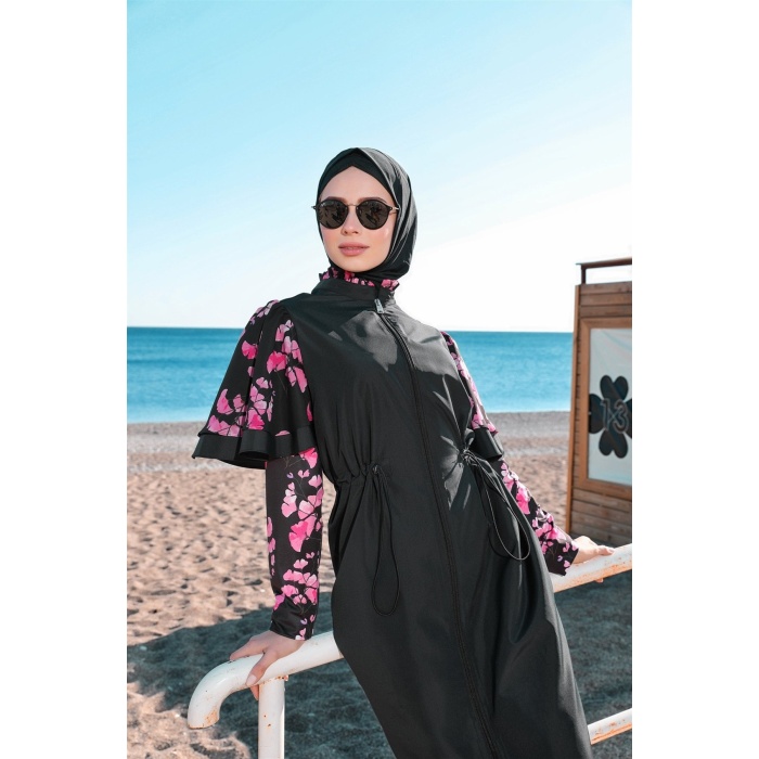 YENİ MOODBASİC KADIN ŞİFON VOLANLI TESETTÜR MAYO SW36.120