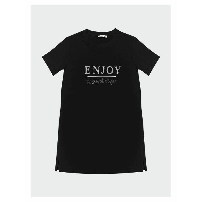 YENİ MOODBASİC KADIN YAZILI TAŞLI BASKILI T-SHİRT MB27.164