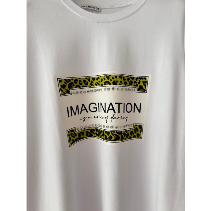 YENİ MOODBASİC KADIN TAŞLI BASKILI T-SHİRT MB27.182