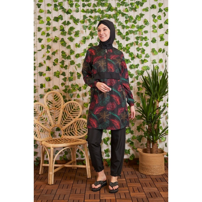 MOODBASİC YARIM FERMUARLI CEPLİ TESETTÜR MAYO SW36.146