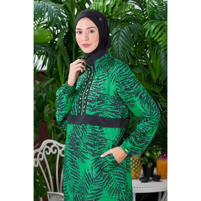 YENİ MOODBASİC KADIN YAPRAK DESENLİ TESETTÜR MAYO SW36.236