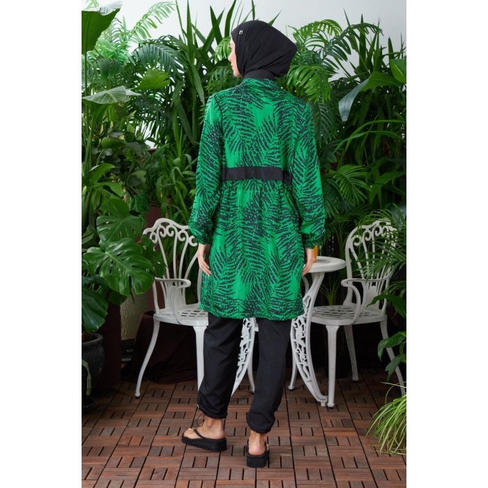 YENİ MOODBASİC KADIN YAPRAK DESENLİ TESETTÜR MAYO SW36.236