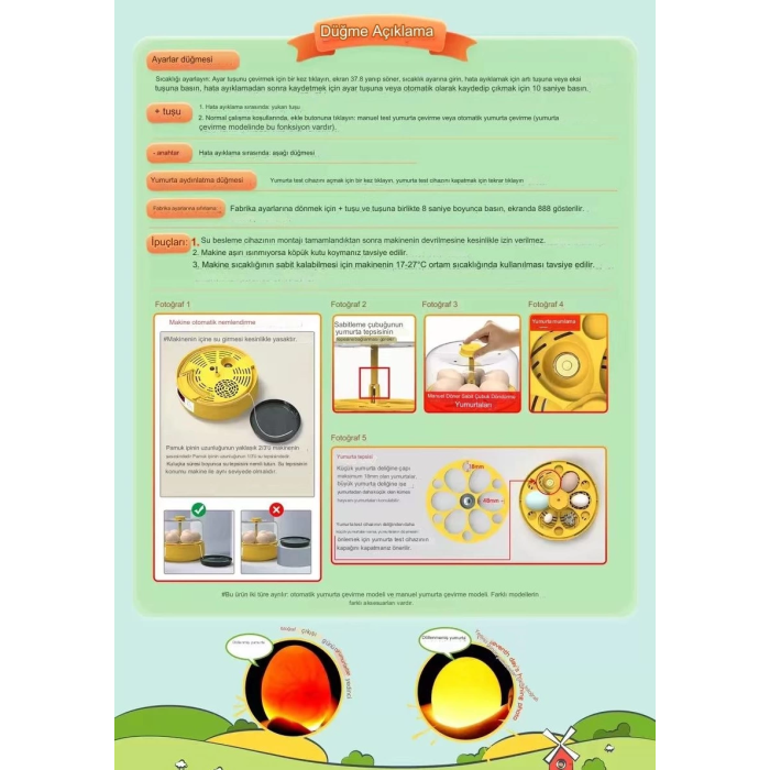 Mini Otomatik Ev Tipi Kuluçka: Elektrikli Tavuk Ve Kuş Kuluçka Makinesi 6 Yumurtalı Mx-6
