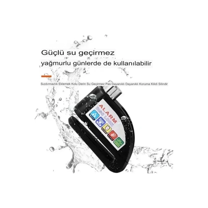 Alarmlı Disk Kilidi Motorsiklet Scooter Bisiklet Sesli Alarm 110 Desibel Yüksek Ses