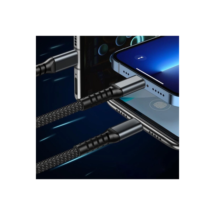 3in1 100w Hızlı Şarj Ve Data Kablosu, 1.2m Halat Örgü Kırılmaz Uç, Usb-c Lightning Micro Uyumlu, Dayanıklı Çoklu Cihaz Şarj Kablosu